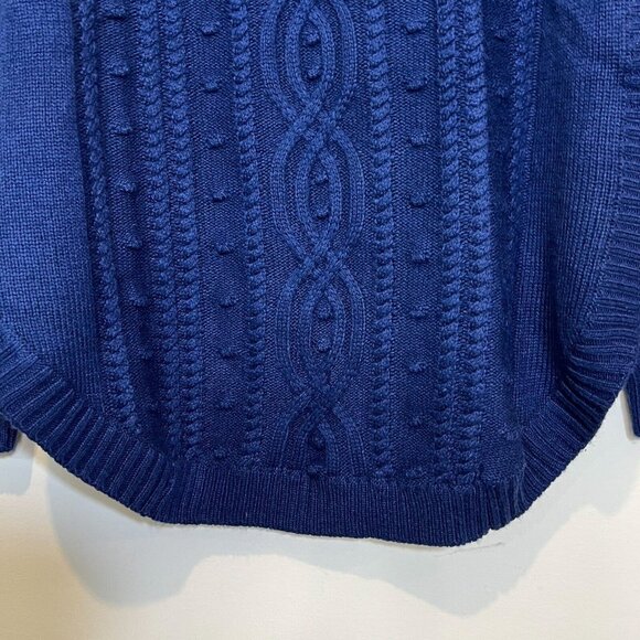 C. Wonder NWOT Sweater M Wool Blend‎ Womens Blue Cable Knit Pullover Size Medium - Picture 8 of 11